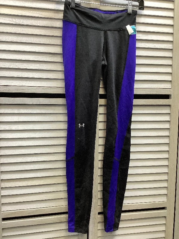 Athletic Leggings By Under Armour In Blue Black, Size: Xs