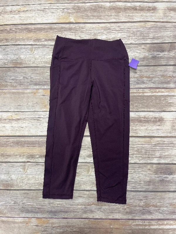 Athletic Leggings By Zyia In Purple, Size: L