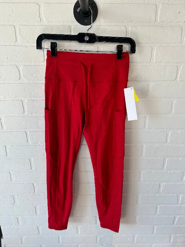 Athletic Leggings By Zyia In Red, Size: 2