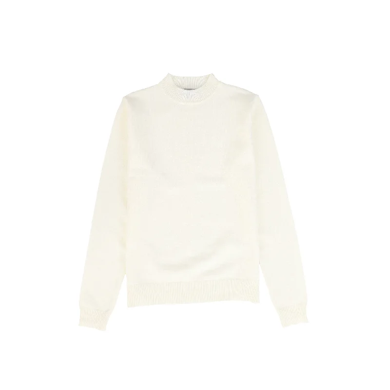 Bace Collection Cream Ribbed Crewneck Knit Sweater [FINAL SALE]