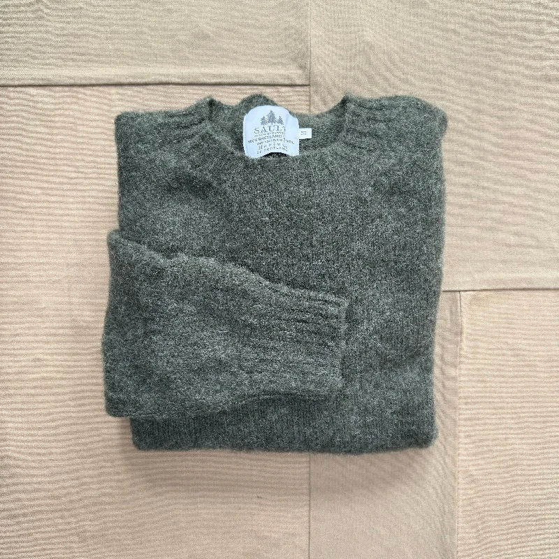 Brushed Wool Crew Sweater, Spruce