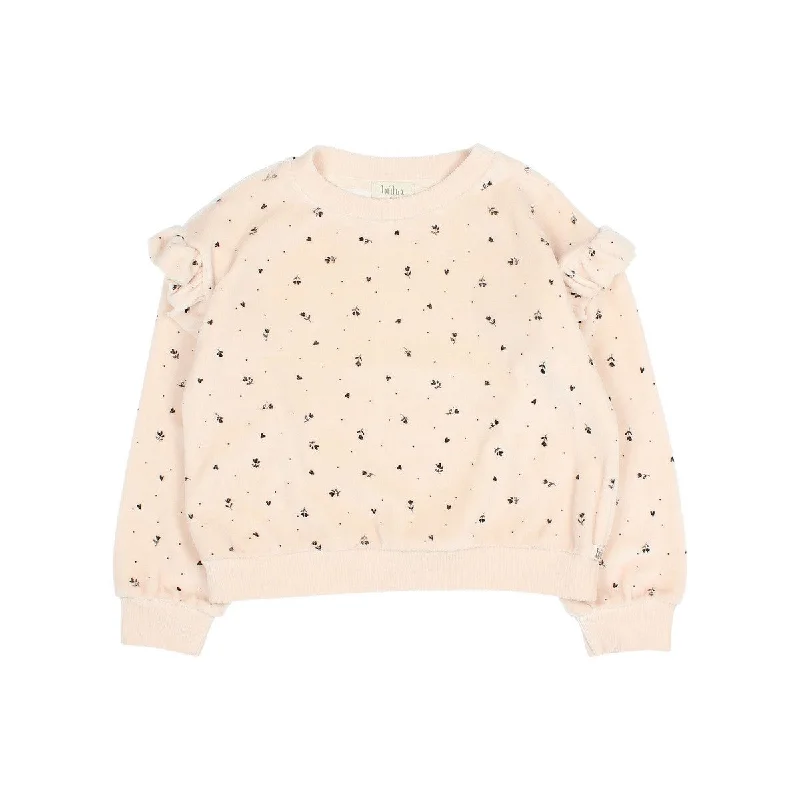 Buho Cream Pink Velvet Cuore Sweatshirt