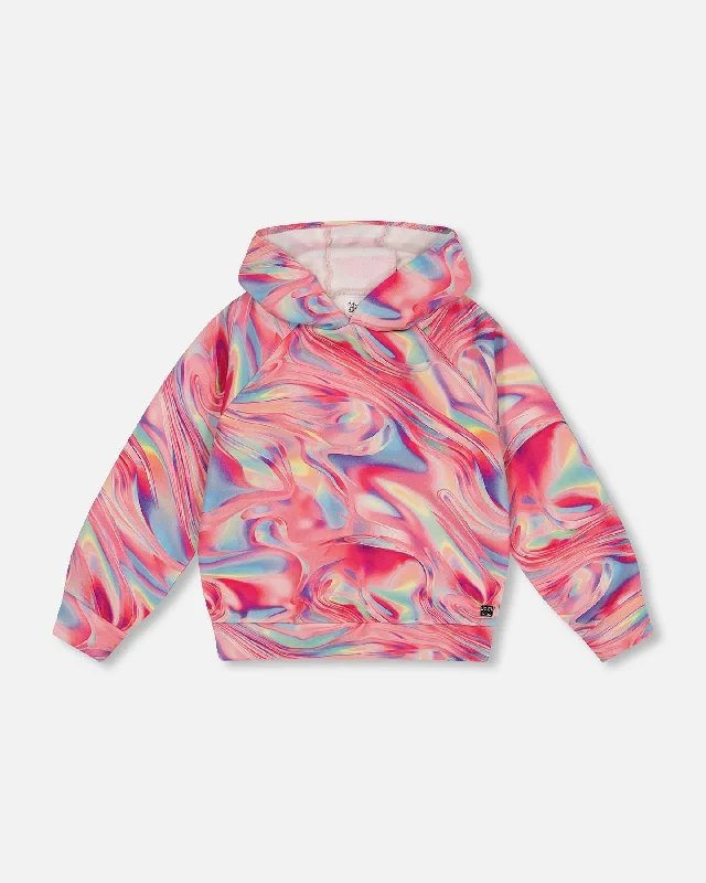 Hooded Sweatshirt Printed Marble