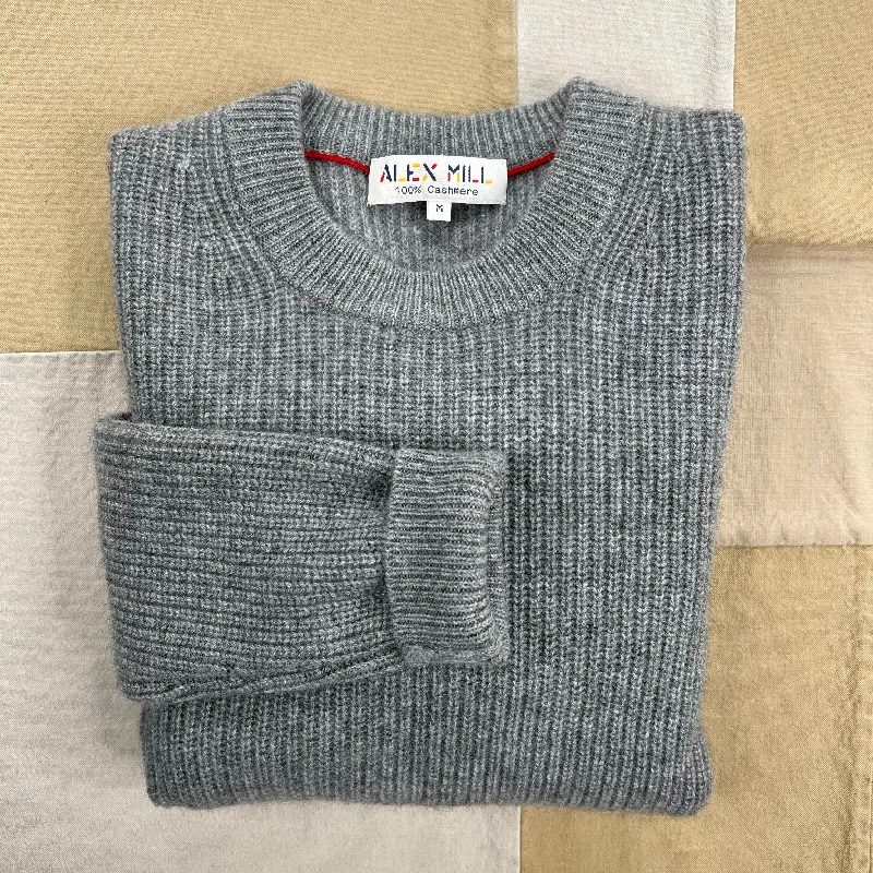 Jordan Sweater in Washed Cashmere, Heather Grey