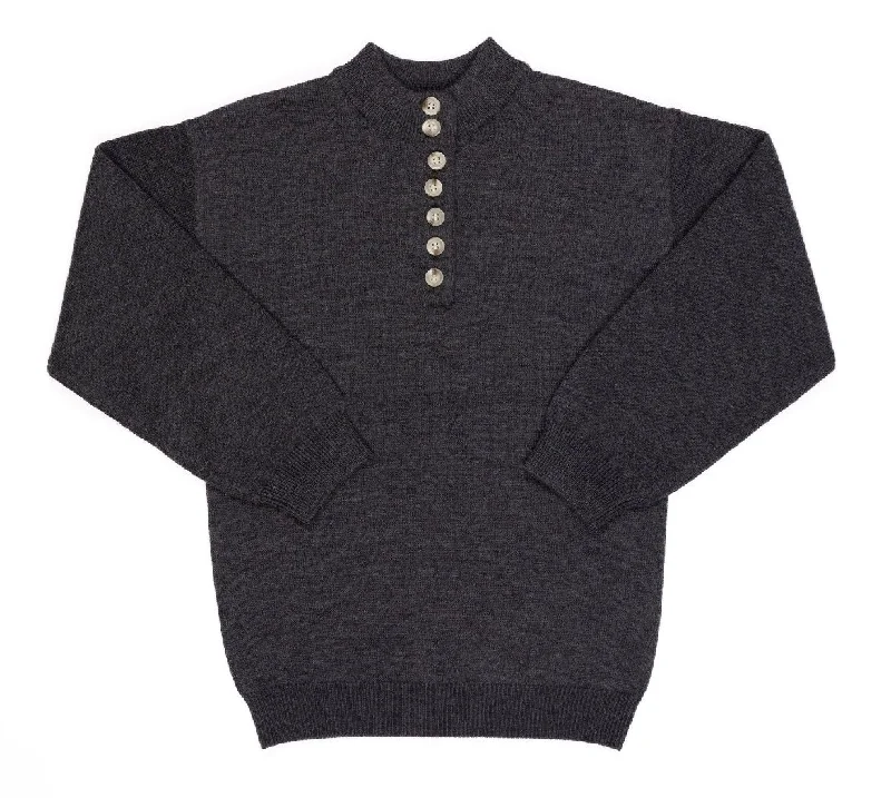 Kipp Charcoal Mock Neck Logo Sweater