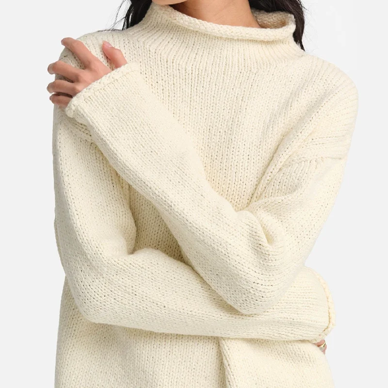 Organic Knit Funnel Neck Sweater