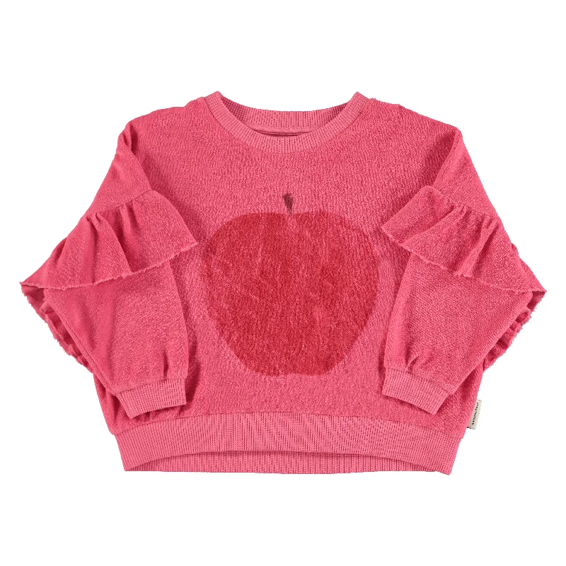 Piupiuchick Strawberry Pink Apple Terry Sweatshirt