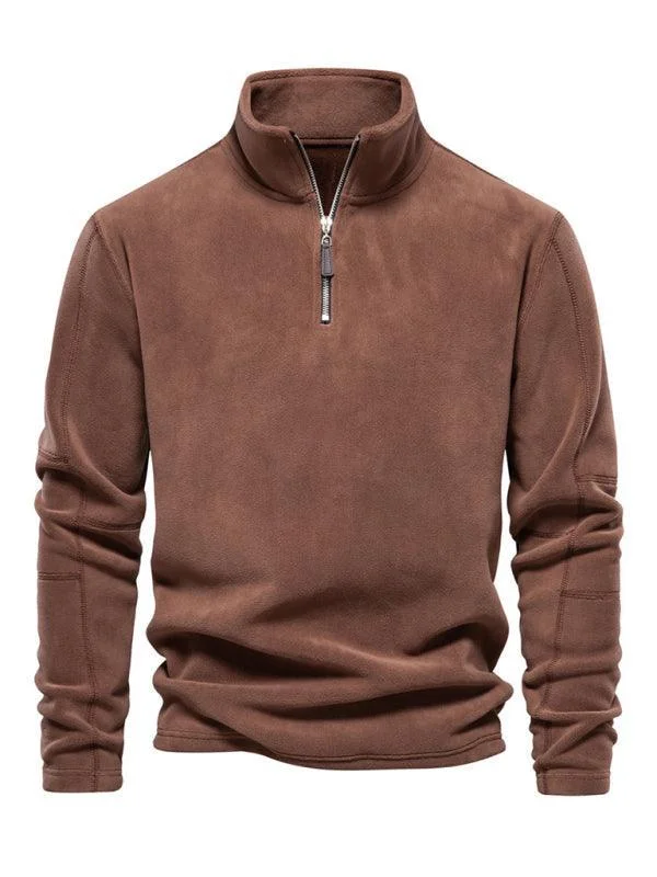 Polar Stand Collar Fleece Men Sweatshirt