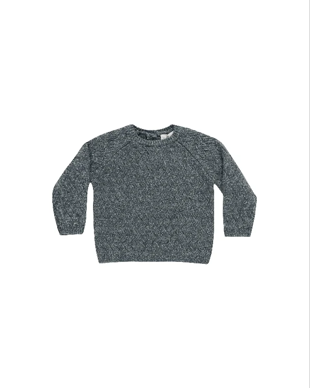 Quincy Mae Knit Sweater Heathered Indigo